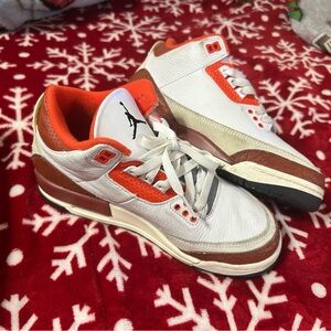 Jordan Kids White and Orange Sneakers